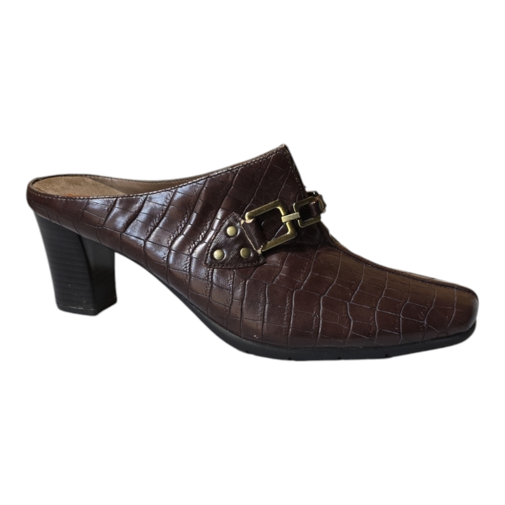 NWOT A2 Aerosoles Brown Slip-On Heeled Mules Women's 10 *NEW w/FLAW* PRICE FIRM